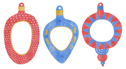 Christmas tree ornamental bauble frames