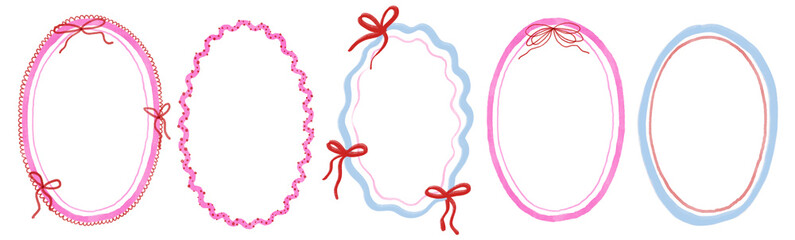 Naklejka na ściany i meble Oval shape frame collection design