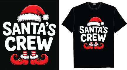Santa's Crew T-Shirt Design. Christmas T-Shirt Design