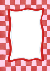 Rectangle frame on a checkered pattern background