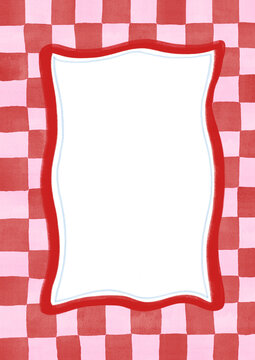 Rectangle frame on a checkered pattern background