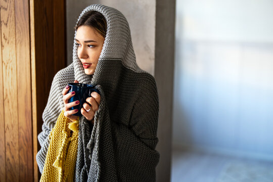 A calm woman enjoying her peaceful morning coffee, embracing slow life and stress-free living