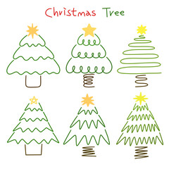 크리스마스 성탄절 라인 트리 아이콘 세트(christmas line tree icon set)