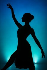 A silhouette of a classical dancer in a dancing pose