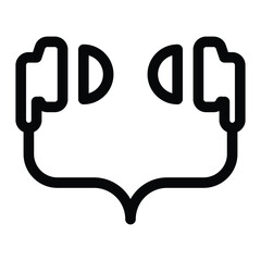 Outline earphone icon for audio, music, and portable listening.