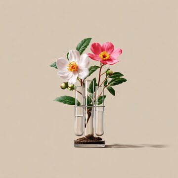 실험관과 꽃