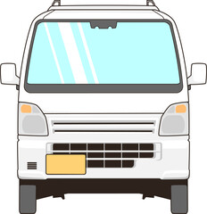 白い軽トラックのベクター素材イラスト
