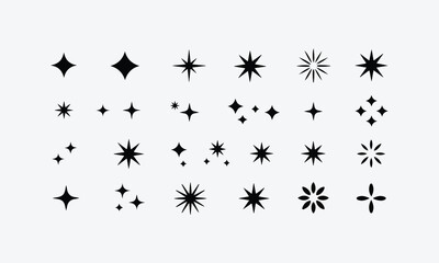 Fototapeta premium Set of black and white spider silhouettes icons vector design