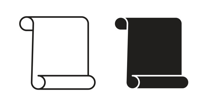 Scroll icon in simple flat trend modern graphic design abstract logotype element