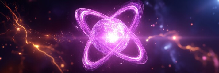 Vibrant Illustration of Energetic Nuclear Processes Featuring Atom Collision and Fission Events