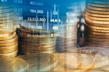 Stock market finance business, economy trend graph digital technology.