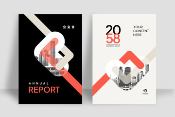 Business Report Cover Template &ndash; Red Geometric Layout (A4)