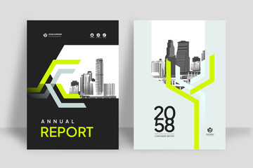 Business Report Cover Template &ndash; Yellow Geometric Layout (A4)