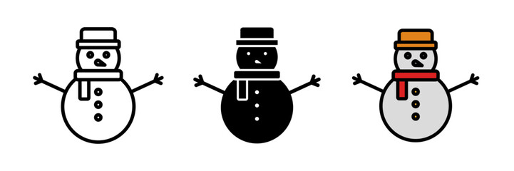 Winter snowman icon, minimal snowman, simple two-circle design, cute winter character, holiday season symbol.