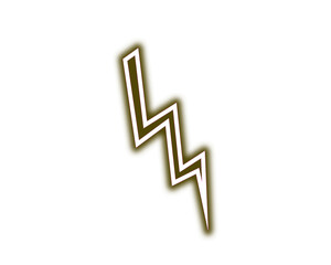 Stylized graphic icon representing a sharp zigzag lightning bolt with a thick outline on black on transparent background