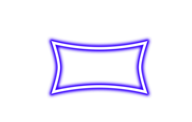 Abstract blue and white curved border frame design element on a solid for graphic use on transparent background