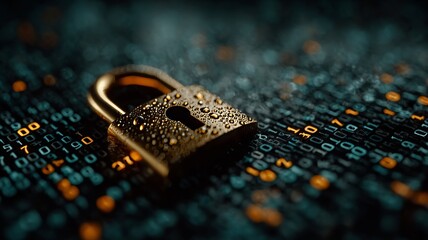 lock on digital background. Generative AI