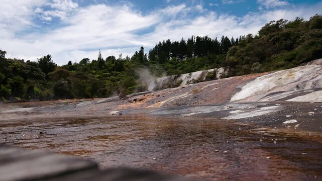 Geothermal terraces at Orakei Korako Geothermal Park and Cave
