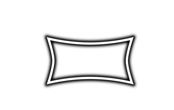 Minimalist white curved rectangular frame outline on a solid suggesting abstract design element on transparent background - Powered by Adobe