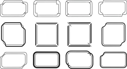 Premium Rounded Rectangular Decorative Border Vector Set &mdash; Clean Frame Outlines for Graphic Design & Templates