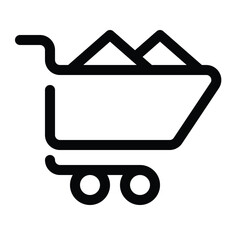 Outline shopping cart icon for purchase, buy, and checkout.