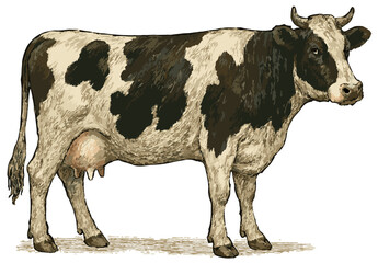 Bos taurus illustration art