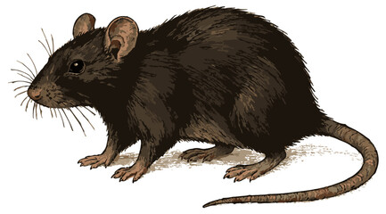 Rattus rattus illustration art © Diono