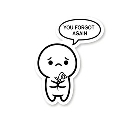 Obraz premium Sad Plant Character with Speech Bubble