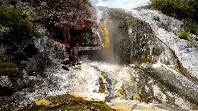 Colorful geothermal wall at Orakei Korako