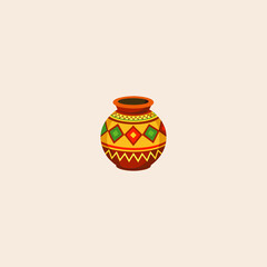 African pot icon flat vector design.