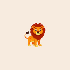 Baby lion icon flat vector design.