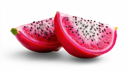 Exotic Dragon Fruit Slices on Transparent Background