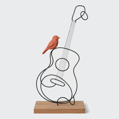 Obraz premium Vector illustration of a hammer and nail alongside a meat cleaver knife designed as a rock music symbol with electric guitar instrument shapes