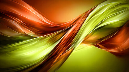 Red and green background with waves elements	
