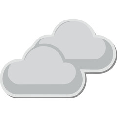 Fototapeta premium Two Fluffy Gray Clouds Side By Side Against A Black Background With A Subtle White Border And Shadow Effect Representing Overcast Weather Conditions And Atmospheric Phenomena