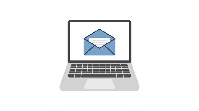 Opened letter and document with green check mark. Review email
