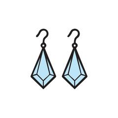 Elegant colored premium earrings with diamonds icon