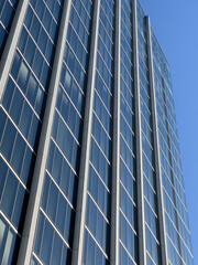 都心の超高層建築　冬の光に照らされて