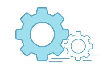 Interlocking gears mechanism concept with dynamic motion lines