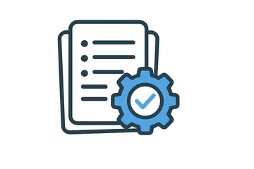Checklist document with gear and task completion symbol