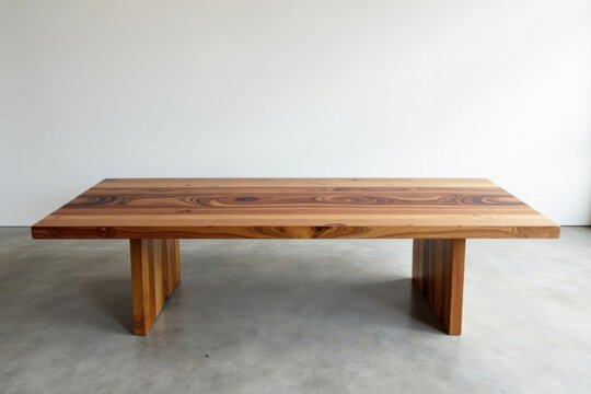 Elegant Solid Wood Dining Table with Unique Grain Pattern and Modern Minimalist Design