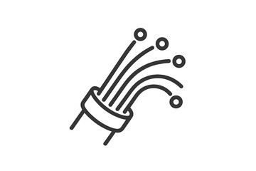 Fiber optic cable bundle spreading out with multiple endpoints