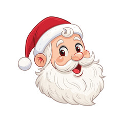 Image of a smiling Santa Claus head wearing a red Christmas hat