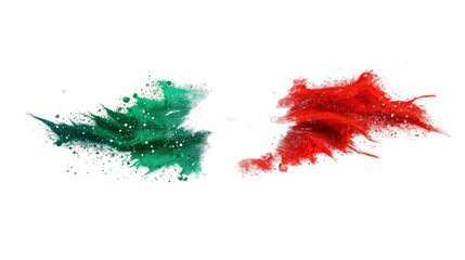 Italian Flag Paint Splash on Transparent Background