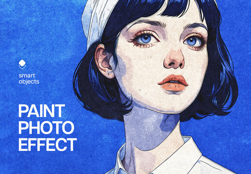 Vintage Paint Photo Effect Mockup