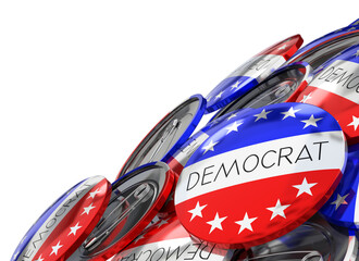 Fototapeta premium Democrat voting badges - 3D illustration
