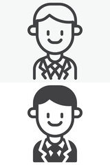 Office worker line and solid different style vector icon set