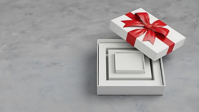 gift box with red ribbon - Powered by Adobe