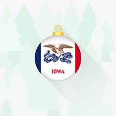 Iowa State Flag Christmas Decoration.