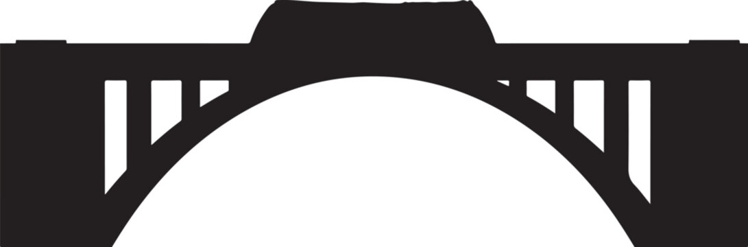 Arch Bridge Silhouette With Supports structure architecture